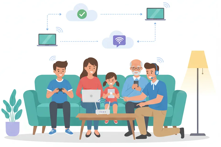 Cybersecurity and device protection illustration