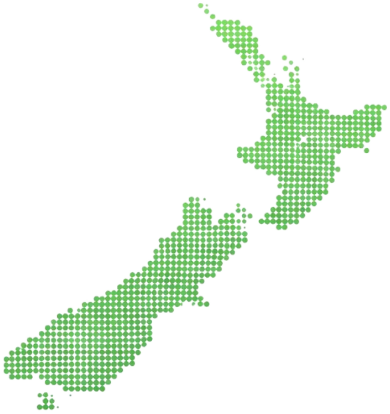 Map of New Zealand showing 365wiz service coverage